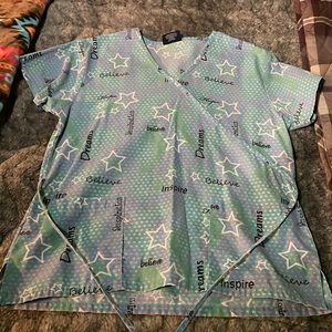 Inspirational scrub top